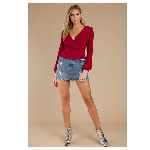 THE FIFTH LABEL Chemistry Long Sleeve Wrap Top, Red, Size XXS, NWT! - Picture 11 of 11